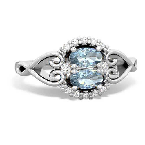 aquamarine-aquamarine antique keepsake ring