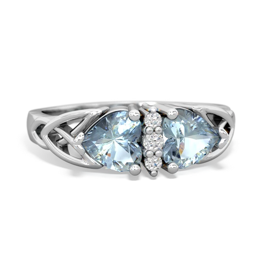 aquamarine-aquamarine celtic ring