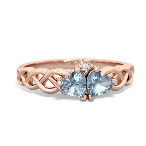 aquamarine-aquamarine celtic braid ring