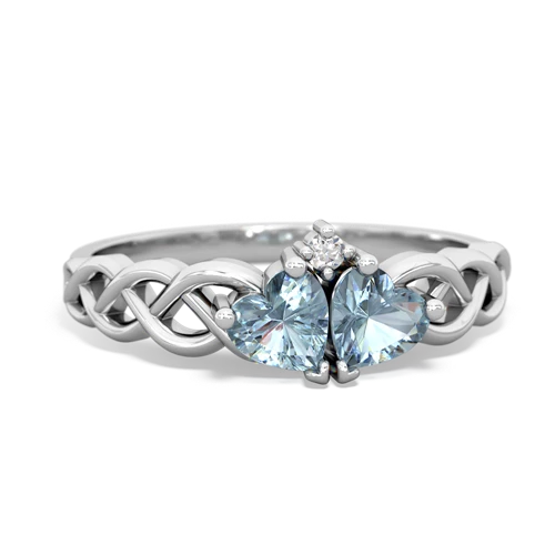 aquamarine-aquamarine celtic braid ring