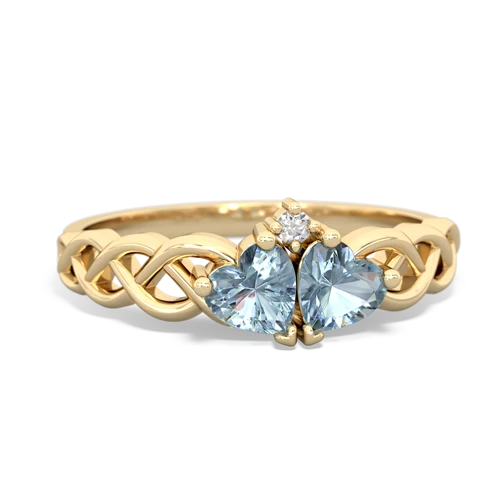 aquamarine-aquamarine celtic braid ring