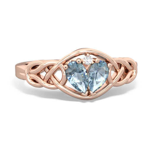 aquamarine-aquamarine celtic knot ring