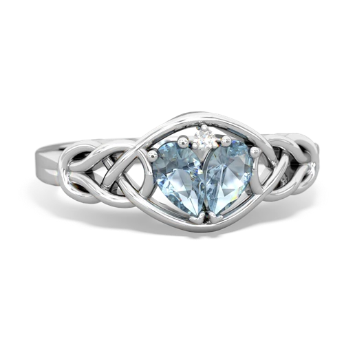 aquamarine-aquamarine celtic knot ring