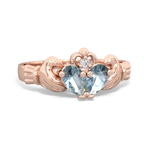aquamarine-aquamarine claddagh ring
