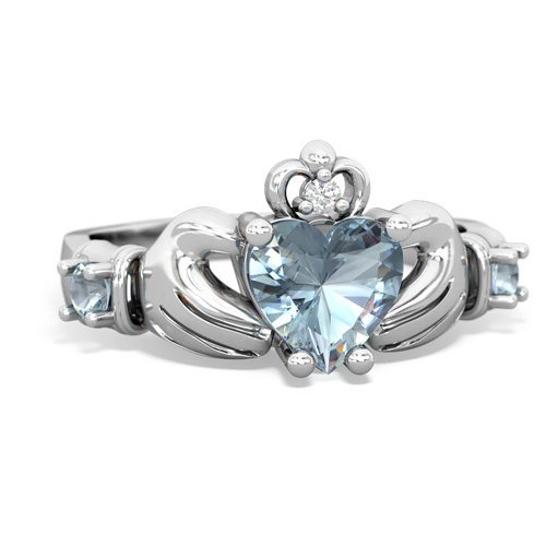 aquamarine-aquamarine claddagh ring