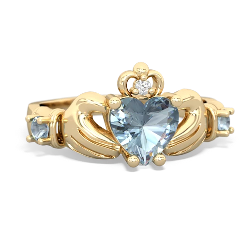 aquamarine-onyx claddagh ring