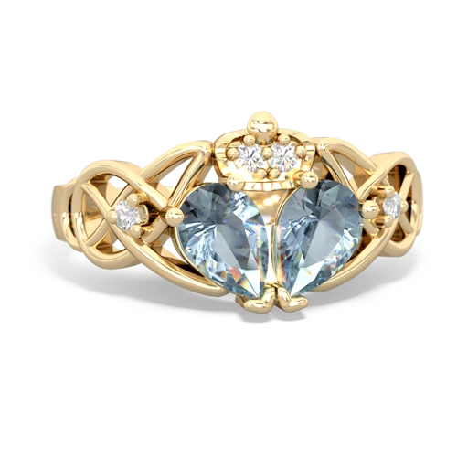 aquamarine-aquamarine claddagh ring