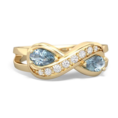 aquamarine-aquamarine diamond infinity ring