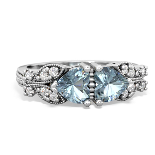 aquamarine-aquamarine keepsake butterfly ring