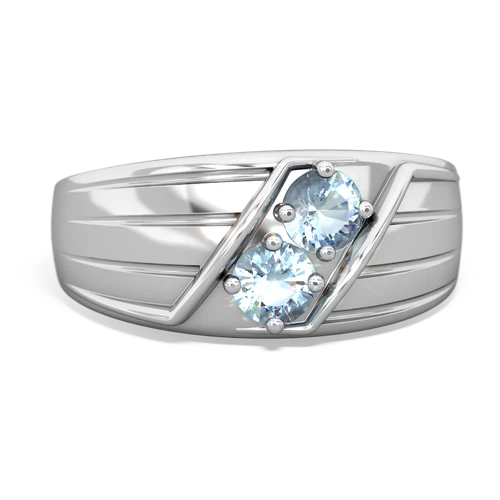 aquamarine-aquamarine mens ring