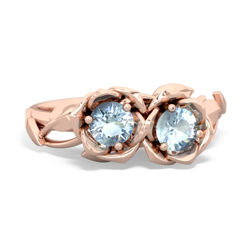 aquamarine-aquamarine roses ring