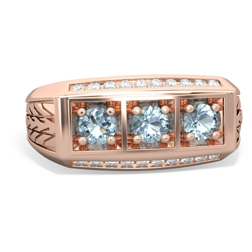 pink sapphire-london topaz three stone ring