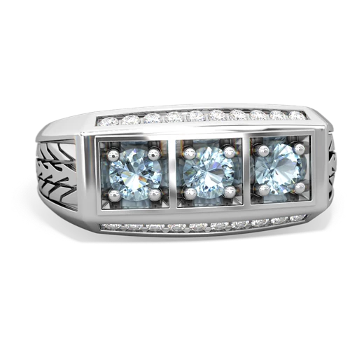 garnet-sapphire three stone ring