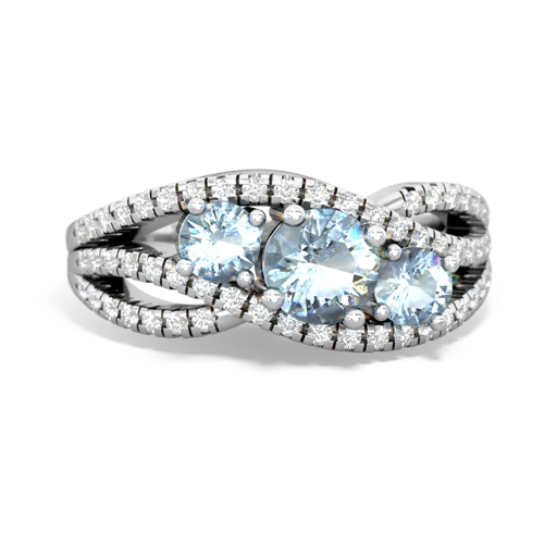 aquamarine-sapphire three stone pave ring