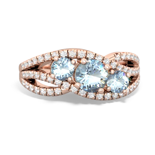 fire opal-blue topaz three stone pave ring