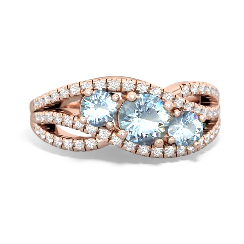 tanzanite-fire opal three stone pave ring