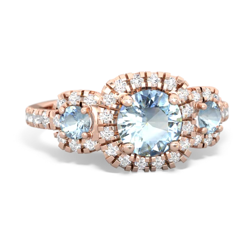 aquamarine-aquamarine three stone regal ring