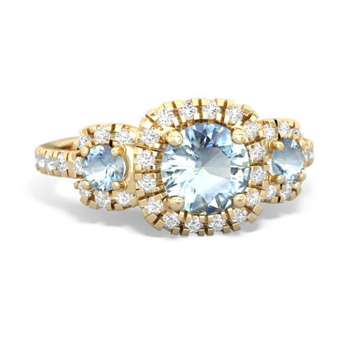 opal-blue topaz three stone regal ring