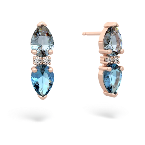 aquamarine-blue topaz bowtie earrings