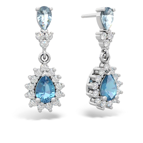 aquamarine-blue topaz dangle earrings