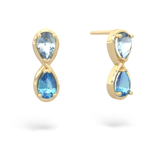 aquamarine-blue topaz infinity earrings