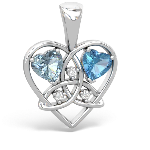 aquamarine-blue topaz celtic heart pendant