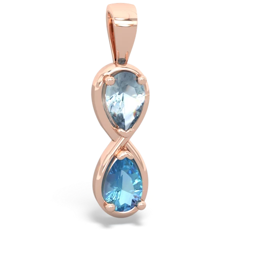 Aquamarine Genuine Aquamarine with Genuine Swiss Blue Topaz Infinity pendant Pendant