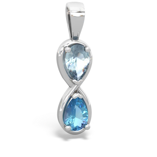 aquamarine-blue topaz infinity pendant