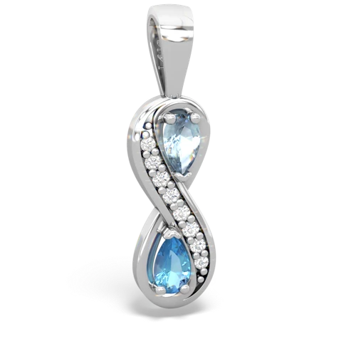 aquamarine-blue topaz keepsake infinity pendant