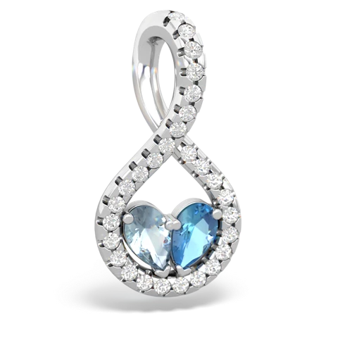 aquamarine-blue topaz pave twist pendant