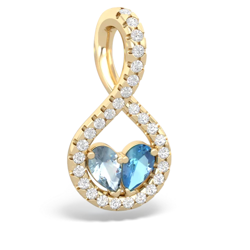aquamarine-blue topaz pave twist pendant