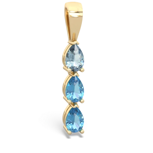 Aquamarine Genuine Aquamarine with Genuine Swiss Blue Topaz and Genuine Sapphire Three Stone pendant Pendant