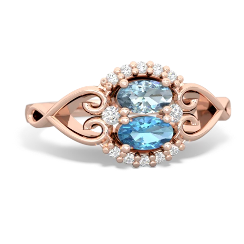 aquamarine-blue topaz antique keepsake ring