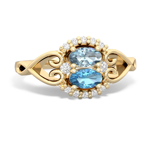 aquamarine-blue topaz antique keepsake ring