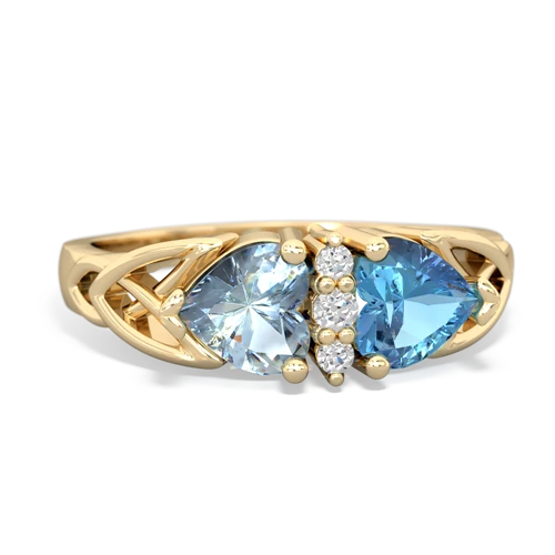 Aquamarine Genuine Aquamarine with Genuine Swiss Blue Topaz Celtic Trinity Knot ring Ring