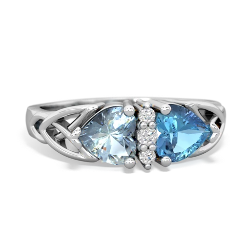 aquamarine-blue topaz celtic ring