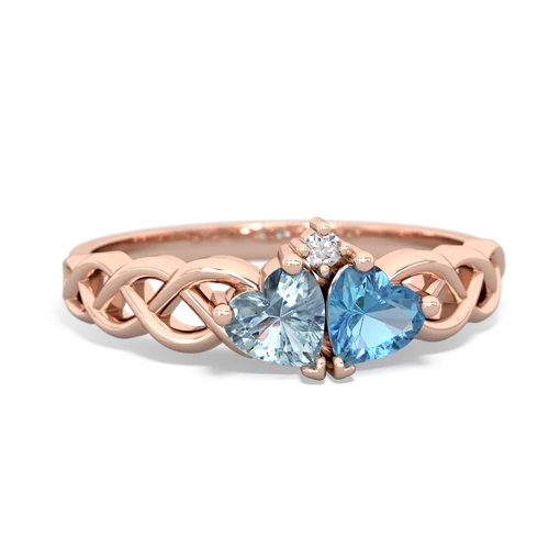 aquamarine-blue topaz celtic braid ring