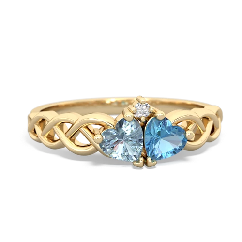 aquamarine-blue topaz celtic braid ring