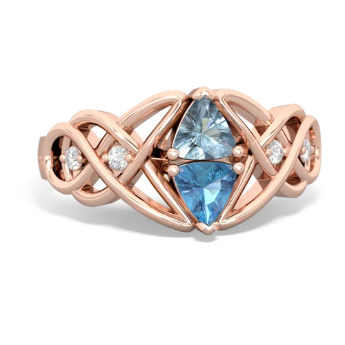 aquamarine-blue topaz celtic knot ring