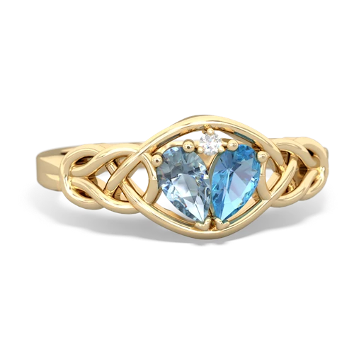 aquamarine-blue topaz celtic knot ring