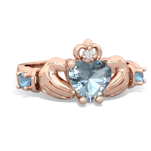 aquamarine-blue topaz claddagh ring