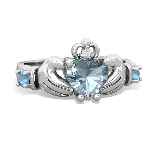 aquamarine-blue topaz claddagh ring