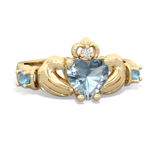 aquamarine-blue topaz claddagh ring