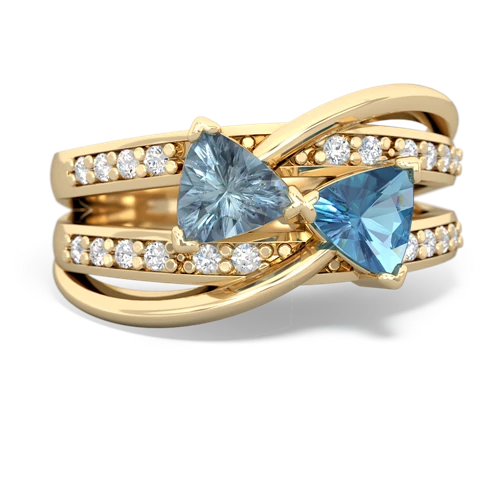 Aquamarine Genuine Aquamarine with Genuine Swiss Blue Topaz Bowtie ring Ring