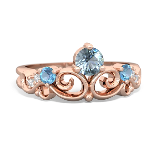 Aquamarine Genuine Aquamarine with Genuine Swiss Blue Topaz and Genuine Sapphire Crown Keepsake ring Ring