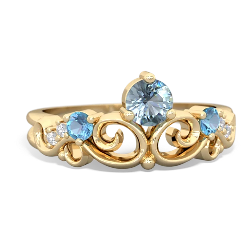 Aquamarine Genuine Aquamarine with Genuine Swiss Blue Topaz and  Crown Keepsake ring Ring