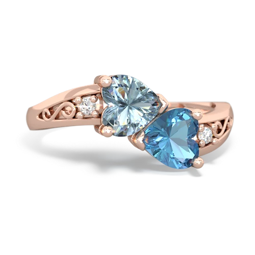 aquamarine-blue topaz filligree ring