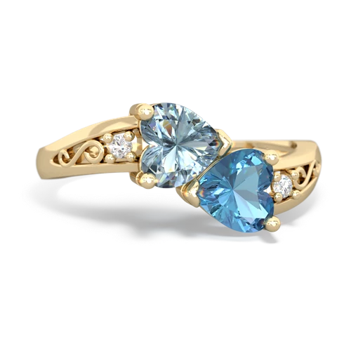 aquamarine-blue topaz filligree ring