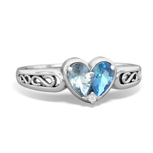 aquamarine-blue topaz filligree ring