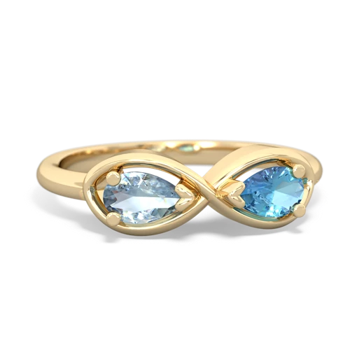 aquamarine-blue topaz infinity ring